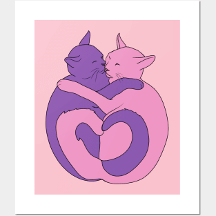 Pink and Purple Cats Posters and Art